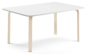 AJ Produkty Stůl ELTON, 1800x700x640 mm, bříza, akustická HPL deska, bílá