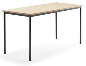 AJ Produkty Stůl SONITUS, 1800x800x900 mm, antracitově šedé nohy, deska s linoleem, béžová