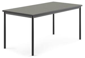 AJ Produkty Stůl SONITUS, 1600x800x720 mm, antracitově šedé nohy, deska s linoleem, tmavě šedá