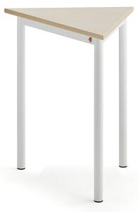 AJ Produkty Stůl BORÅS TRIANGEL, 700x600x720 mm, bílé nohy, HPL deska, bříza