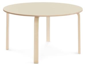 AJ Produkty Stůl ELTON, Ø 1200x640 mm, bříza, akustická HPL deska, bříza