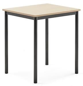 AJ Produkty Stůl BORÅS, 700x600x760 mm, antracitově šedé nohy, HPL deska, bříza