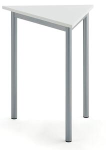 AJ Produkty Stůl BORÅS TRIANGEL, 700x600x720 mm, stříbrné nohy, HPL deska, bílá
