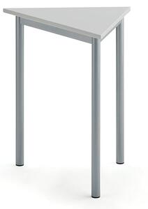 AJ Produkty Stůl BORÅS TRIANGEL, 700x600x720 mm, stříbrné nohy, HPL deska, šedá