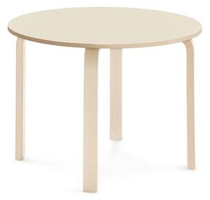 AJ Produkty Stůl ELTON, Ø 900x640 mm, bříza, akustická HPL deska, bříza