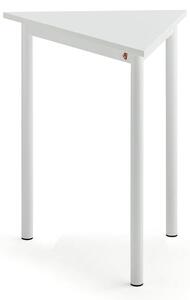 AJ Produkty Stůl BORÅS TRIANGEL, 700x600x720 mm, bílé nohy, HPL deska, bílá