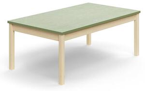 AJ Produkty Stůl DECIBEL, 1400x800x530 mm, akustické linoleum, bříza/zelenošedá