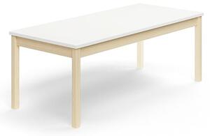 AJ Produkty Stůl DECIBEL, 1600x700x590 mm, akustická HPL deska, bříza/bílá