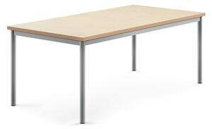 AJ Produkty Stůl SONITUS, 1600x800x600 mm, stříbrné nohy, deska s linoleem, béžová