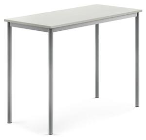 AJ Produkty Stůl SONITUS, 1200x600x900 mm, stříbrné nohy, HPL deska tlumící hluk, šedá