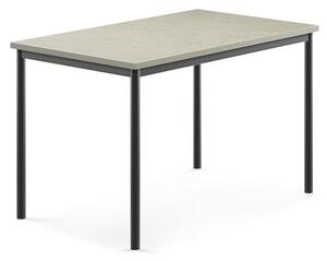 AJ Produkty Stůl SONITUS, 1200x800x760 mm, antracitově šedé nohy, deska s linoleem, šedá