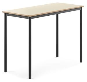 AJ Produkty Stůl BORÅS, 1200x600x900 mm, antracitově šedé nohy, HPL deska, bříza
