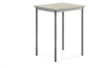 AJ Produkty Stůl SONITUS, 700x600x900 mm, stříbrné nohy, deska s linoleem, šedá