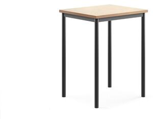 AJ Produkty Stůl SONITUS, 700x600x900 mm, antracitově šedé nohy, deska s linoleem, béžová