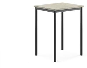 AJ Produkty Stůl SONITUS, 700x600x900 mm, antracitově šedé nohy, deska s linoleem, šedá