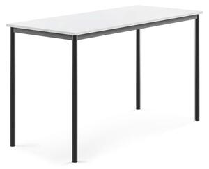 AJ Produkty Stůl SONITUS, 1600x700x900 mm, antracitově šedé nohy, HPL deska tlumící hluk, bílá