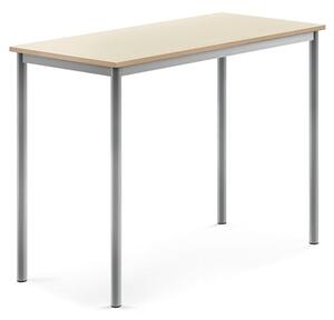AJ Produkty Stůl BORÅS, 1200x600x900 mm, stříbrné nohy, HPL deska, bříza