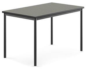 AJ Produkty Stůl SONITUS, 1200x800x760 mm, antracitově šedé nohy, deska s linoleem, tmavě šedá