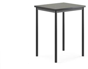 AJ Produkty Stůl SONITUS, 700x600x900 mm, antracitově šedé nohy, deska s linoleem, tmavě šedá