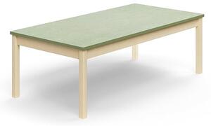 AJ Produkty Stůl DECIBEL, 1600x800x530 mm, akustické linoleum, bříza/zelenošedá