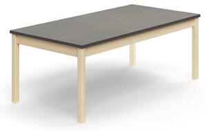 AJ Produkty Stůl DECIBEL, 1600x800x590 mm, akustické linoleum, bříza/tmavě šedá