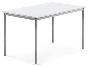 AJ Produkty Stůl SONITUS, 1200x800x720 mm, stříbrné nohy, HPL deska tlumící hluk, bílá