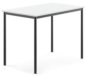 AJ Produkty Stůl BORÅS, 1200x800x900 mm, antracitově šedé nohy, HPL deska, bílá