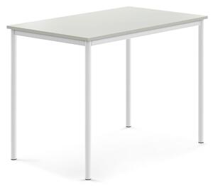 AJ Produkty Stůl SONITUS, 1200x800x900 mm, bílé nohy, HPL deska tlumící hluk, šedá
