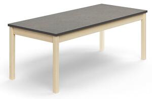 AJ Produkty Stůl DECIBEL, 1600x700x590 mm, akustické linoleum, bříza/tmavě šedá