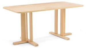 AJ Produkty Stůl KUPOL, 1600x800x720 mm, obdélník, akustické linoleum, bříza/béžová