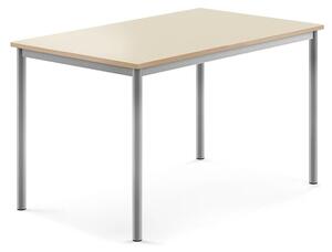 AJ Produkty Stůl SONITUS, 1200x800x720 mm, stříbrné nohy, HPL deska tlumící hluk, bříza