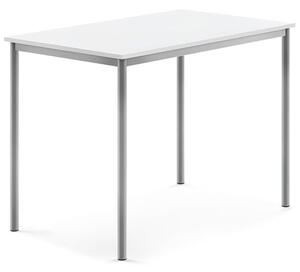 AJ Produkty Stůl BORÅS, 1200x800x900 mm, stříbrné nohy, HPL deska, bílá