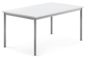 AJ Produkty Stůl BORÅS, 1200x800x600 mm, stříbrné nohy, HPL deska, bílá