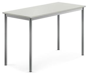 AJ Produkty Stůl BORÅS, 1200x600x760 mm, stříbrné nohy, HPL deska, šedá