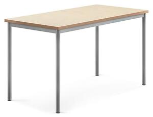 AJ Produkty Stůl SONITUS, 1400x700x760 mm, stříbrné nohy, deska s linoleem, béžová