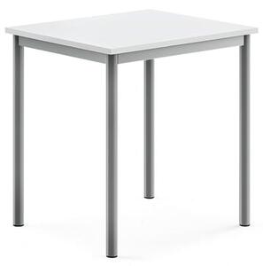 AJ Produkty Stůl BORÅS, 700x600x720 mm, stříbrné nohy, HPL deska, bílá