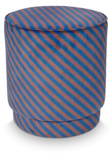 Pip Studio Puf Block Stripe - modrý (Designový taburet)
