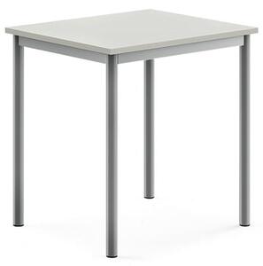 AJ Produkty Stůl BORÅS, 700x600x720 mm, stříbrné nohy, HPL deska, šedá