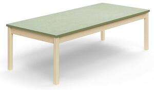 AJ Produkty Stůl DECIBEL, 1800x800x530 mm, akustické linoleum, bříza/zelenošedá