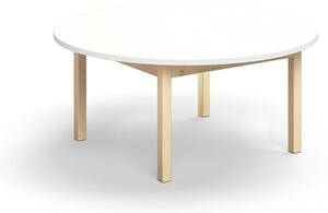 AJ Produkty Stůl DECIBEL, Ø1200x530 mm, akustická HPL deska, bříza/bílá