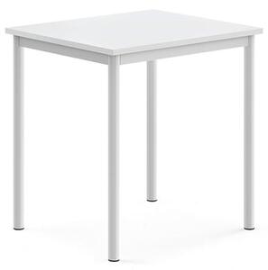 AJ Produkty Stůl BORÅS, 700x600x720 mm, bílé nohy, HPL deska, bílá