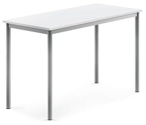 AJ Produkty Stůl BORÅS, 1200x600x760 mm, stříbrné nohy, HPL deska, bílá