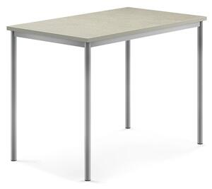 AJ Produkty Stůl SONITUS, 1200x800x900 mm, stříbrné nohy, deska s linoleem, šedá