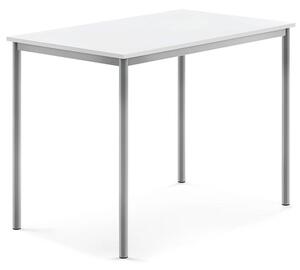 AJ Produkty Stůl SONITUS, 1200x800x900 mm, stříbrné nohy, HPL deska tlumící hluk, bílá