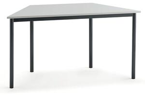 AJ Produkty Stůl BORÅS TRAPETS, 1400x700x720 mm, antracitově šedé nohy, HPL deska, šedá
