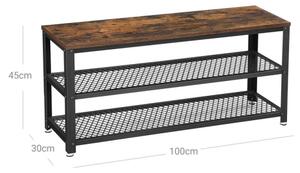 Botník DAVOR 100x45x30 cm hnědá/černá