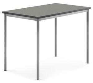AJ Produkty Stůl SONITUS, 1200x800x900 mm, stříbrné nohy, deska s linoleem, tmavě šedá