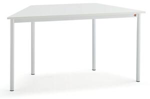 AJ Produkty Stůl BORÅS TRAPETS, 1200x600x720 mm, bílé nohy, HPL deska, bílá
