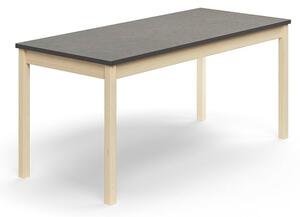 AJ Produkty Stůl DECIBEL, 1600x700x720 mm, akustické linoleum, bříza/tmavě šedá