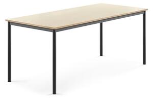 AJ Produkty Stůl SONITUS, 1800x800x720 mm, antracitově šedé nohy, HPL deska tlumící hluk, bříza